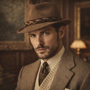 P&C Habig Wien Austrian Alpine Fedora Hat Size S Brown Beaver Vintage 60s